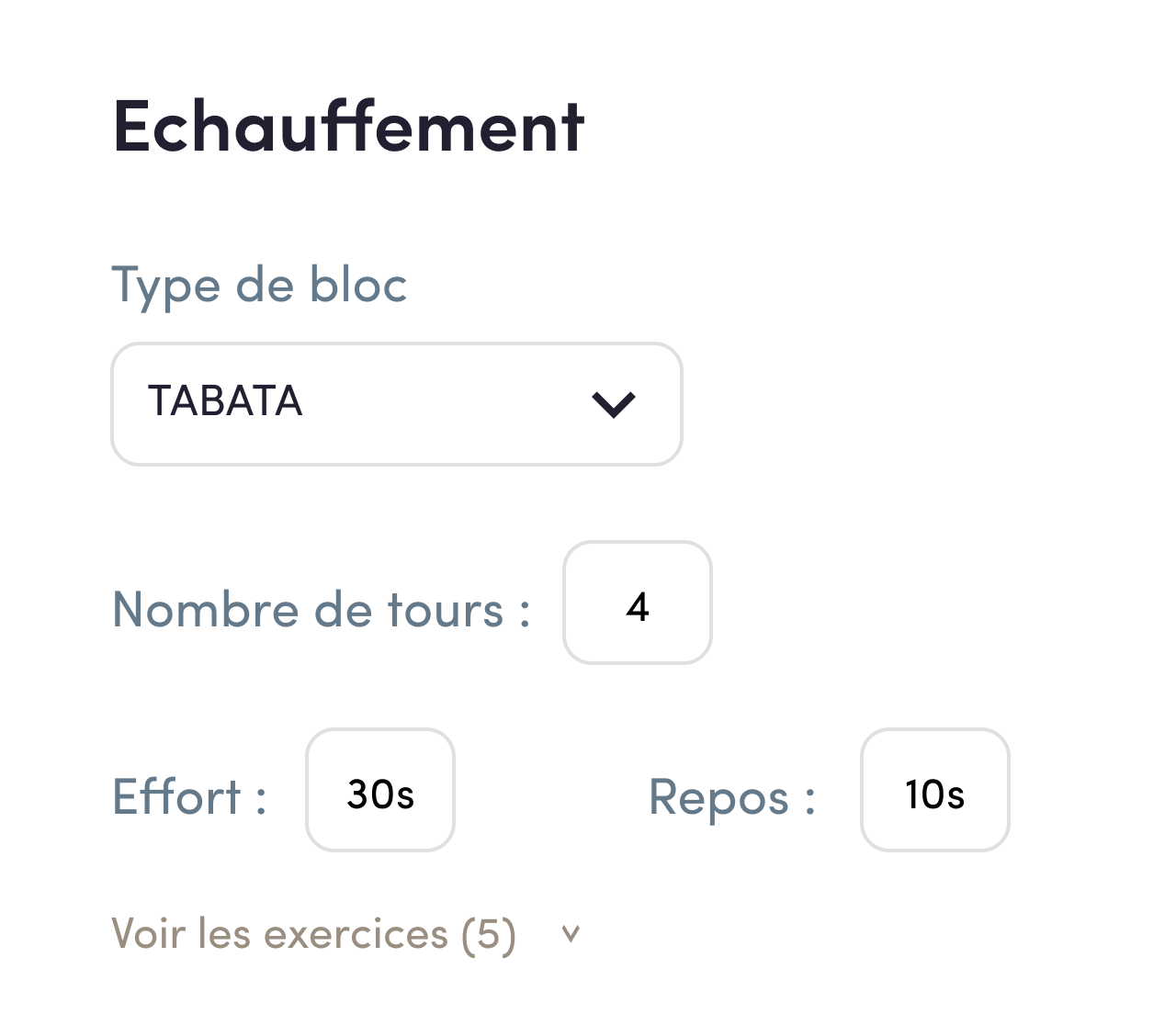 Interface d'édition de programmes pour coachs Palestra